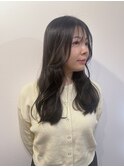 暗髪ウェーブ巻き×セミロング