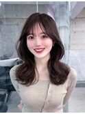 美髪韓国レイヤーイメチェン似合わせチェリーブラウンミニウルフ