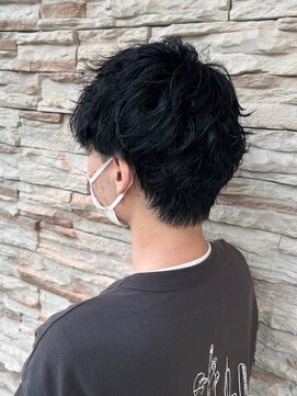レナークアリア(LENAHC ARIA) メンズツーブロナチュラル波巻きパーマ