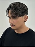 センターパート　メッシュ　刈り上げ　メンズ　眉毛