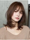 【小顔くびれシルエット】大人可愛いレイヤーミディ×外ハネ