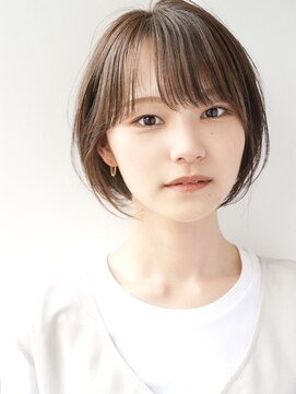 エアー(Air) 大人可愛い20代30代40代小顔ワンサイドショートボブ丸み前下がり