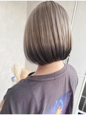 【デザインカラー】ホワイトベージュ ブラックエンドカラー ボブ