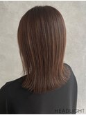 外ハネミディアム×ブラウン×小顔イメチェン外ハネボブ美髪