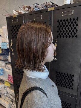 アチーブ ヘア デザイン(achieve hair design) 大人可愛い外ハネボブ透明感シルキーベージュ艶カラー20代30代