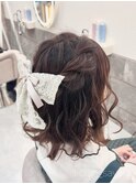 ふんわりハーフアップ/心斎橋ヘアセット