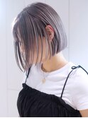 ミディアムボブショートおくれ毛_ba350971