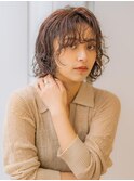 ウェーブパーマ×ボブ　20代30代　2