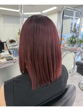 サロンドニケ エフェクトブリーチでピンク系カラーダメージレスでサラサラ持続