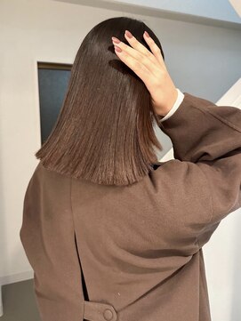 シーン(SCEN) ミディアム/顔まわりカット/前髪/ベージュ/ブリーチなし/仙台駅