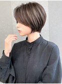 大人ガーリー/レイヤーショート/前髪白髪/20代30代40代50代/大宮