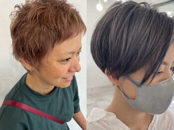 jinaluseana hair and head SPA【ジナルシナ ヘア アンド ヘッドスパ】の写真/【弥刀駅徒歩9分】長持ちするカット◇毛量が多くて広がる方にも◎くせ毛を活かす大人ショート[ジナルシナ]