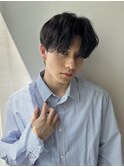 センター分けマッシュパーマ