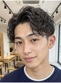シャドウパーマ/センター分け