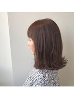 ヘアサロン ピース(hair salon PIECE)&nbsp;ミディアムボブ 外はね ベージュカラー 結べるボブ