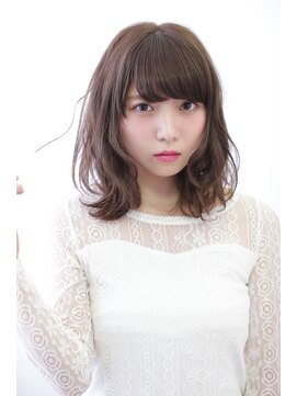 ソワン ドゥ ブレス 立花店(soin de brace) くびれ外はねミディ×ウェーブミディアム/ココアベージュ