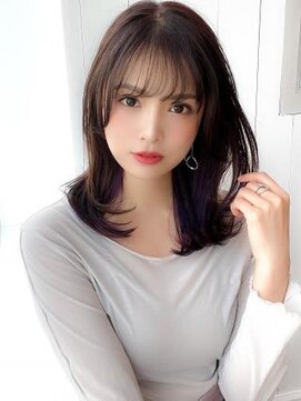 アグ ヘアー フラウ 岡崎2号店(Agu hair flau) 《Agu hair》インナーカラーが決め手★辛口ストレートミディ