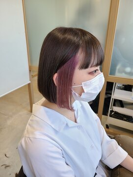 ケースタイルシェノン(K-STYLE CHAINON) 切りっぱなしイヤリングピンクボブ