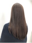 ロング/縮毛矯正/30代40代50代/アッシュブラウン/ストレート