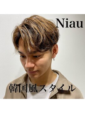 ニアウ 太田店(Niau) コンマヘアツイストスパイラルパーマツーブロックメンズマッシュ