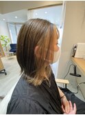 《緑橋/女性サロン》フェイスラインで白髪ぼかしインナーカラー