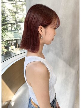 ヒビト 恵比寿 渋谷(HIBITO.) 髪質改善カラー　赤み大人ボブ　【髪質改善カラー髪質改善】