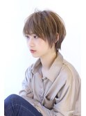 イメチェンローライトフォギーベージュ小顔ワンサイドショート