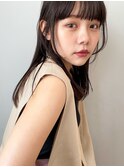 小顔前髪顔周りレイヤー×グレージュカラー デザインカラー
