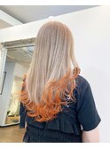 《韓国ヘア》ミルクティー×毛先オレンジ（天水悠斗）