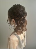 【lotus　下枝】ハーフアップ/結婚式ヘアセット/お呼ばれヘア