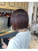 ミニボブ艶カラー