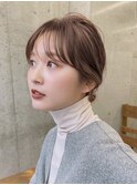 ふんわりミディアムイメチェン美髪サイドバング大人ボブ