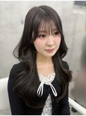 ラベンダーグレージュ お顔まわりカット くびれヘア
