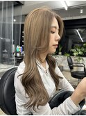 艶ベージュカラー×韓国風レイヤー