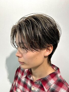 REEED 渋谷店 メンズ縮毛矯正/ニュアンスパーマ【リード】【4/3 NEW OPEN(予定)】 毛流れハイライトカラーニュアンスパーマセンターパート