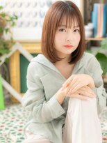 カバーヘア ブリス 上尾西口店(COVER HAIR bliss)&nbsp;シースルーバングｘココアブラウン小顔ロブa上尾20代30代40代