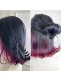 人気のインナーカラー☆クリップ1つで出来る☆ヘアアレンジ☆