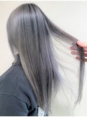 グレー シルバー 外国人風 シャドールーツ ストレートヘア