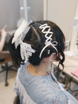 ヘアセットサロン ミント(Hair set salon MINT) レースアップ×お花ポニーテール
