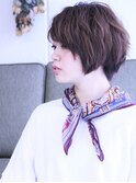 グレイアッシュくせ毛風小顔韓国マッシュ束感ショートu2