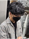 波巻きパーマメンズパーマメンズヘアツーブロックツイストパーマ