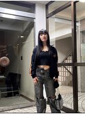 黒髪ロングヘアと縮毛矯正