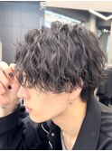 渋谷メンズパーママッシュウルフカット波巻きスパイラルパーマ