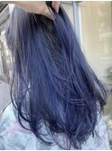 バレイヤージュ☆ブルーカラー☆ロング20代~50代ROMMY.