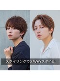小久保styleフェザーパーマフェザーショートグレーエンドカラー