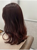 ハイライト履歴を活かしたピンクカラー