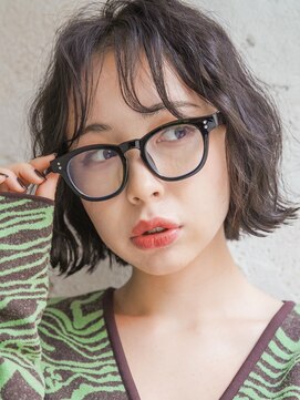 カライング(ing) 大人可愛い20代30代40代黒髪前下がりひし形小顔ボブ