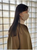 グレージュハンサムショートレイヤーカットセミロングボブヘア