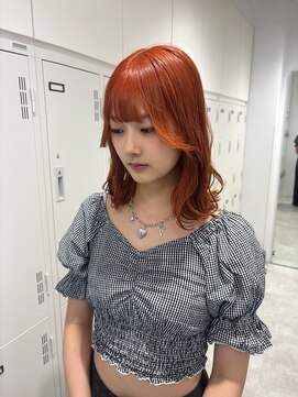 ブラウン(Brown) ミディアムヘア/デザインカラー/フェイスフレーミング/藤沢