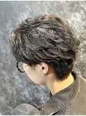 マッシュウルフフェザーショートパーマニュアンスパーマ